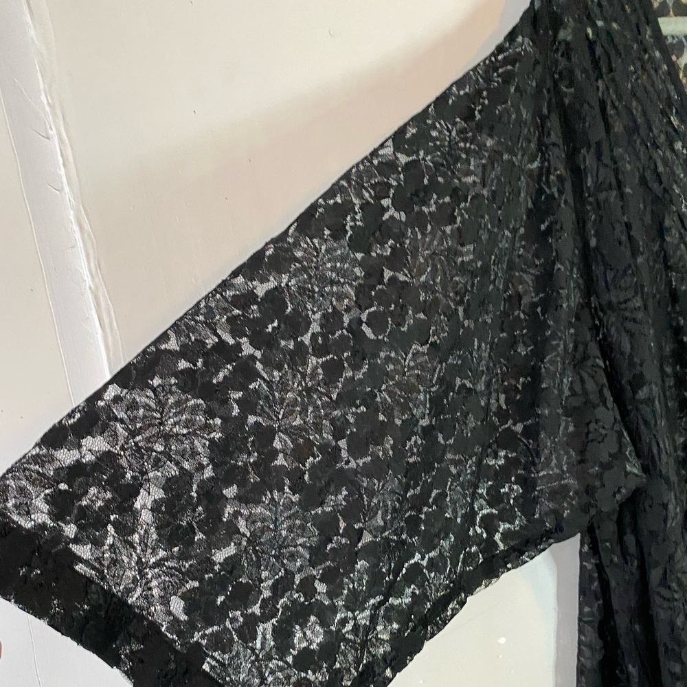HolyClothing Black Lace Maxi Dress 5X NWT Renaissance Goth Witchy Plus Size - Picture 11 of 16